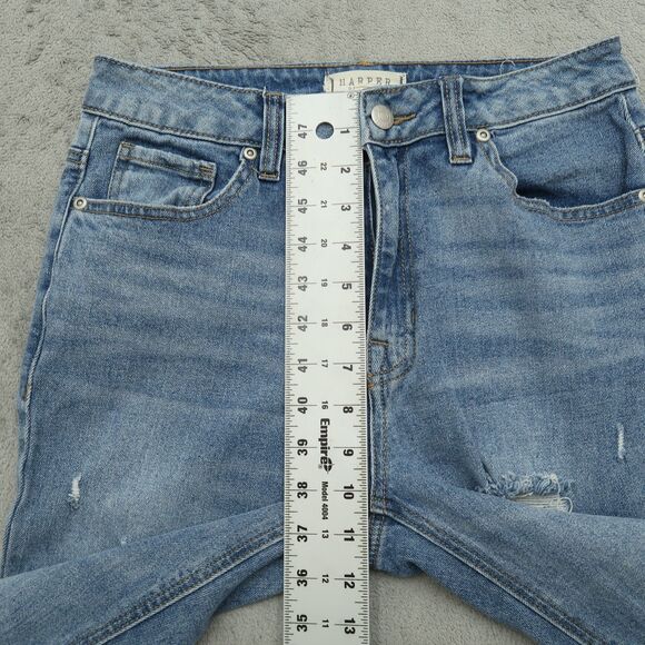 Harper Heritage Jeans Womens Size 27 High-Rise Flare Denim 33" Inseam Distressed - Picture 8 of 16